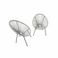 Pipers Pit Gray Mod Indoor & Outdoor String Chairs - Set of 2 PI3684172